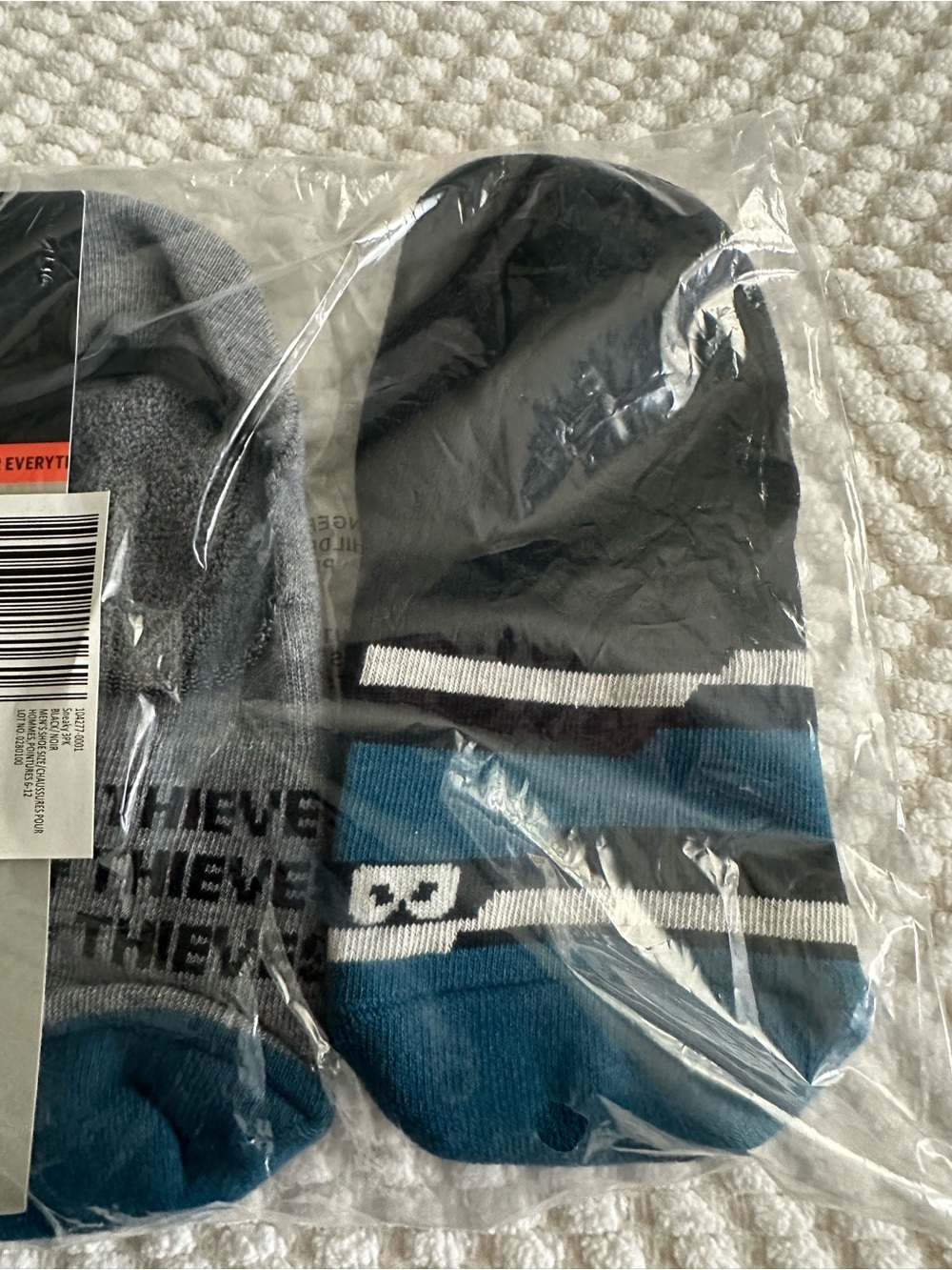 Men's 3-Pack No-Show Socks in Black and Teal - Pack